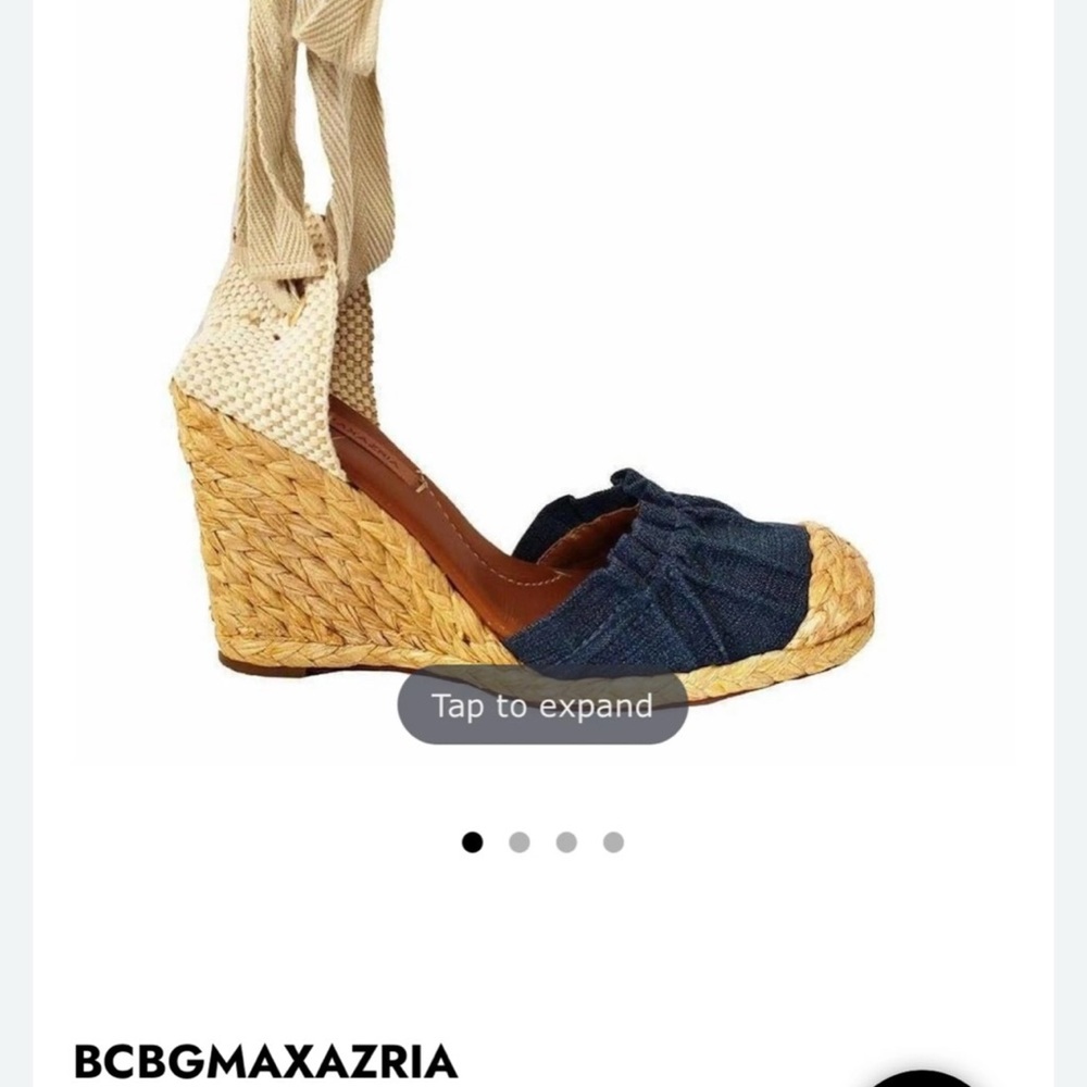 BCBGMAXAZRIA Women's Navy Wedge Espadrilles